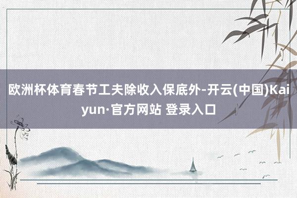 欧洲杯体育春节工夫除收入保底外-开云(中国)Kaiyun·官方网站 登录入口